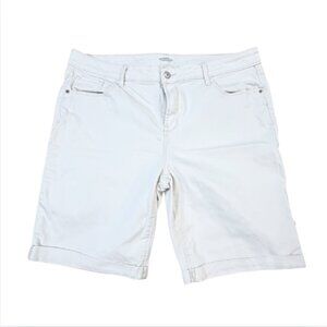 Old Navy White High-Rise Bermuda Shorts | Size 14